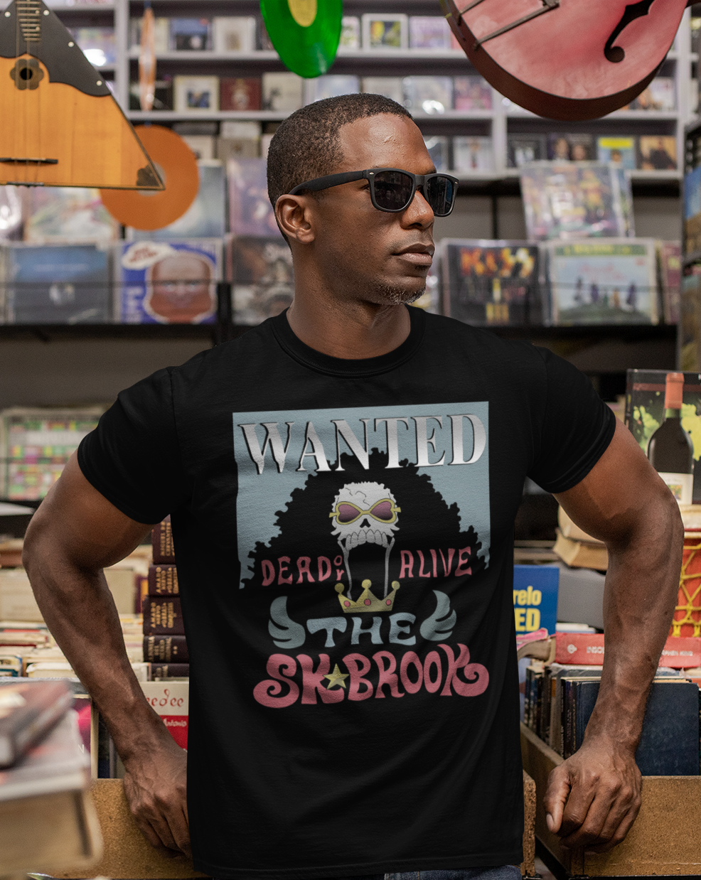 One Piece x Brook AKA Soul King Wanted Poster | Pirate Adventurer Unisex Tees - Image 2