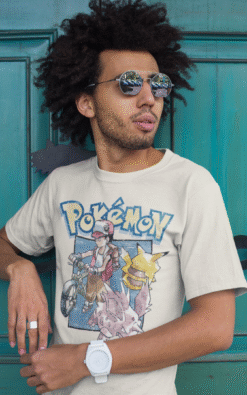 Rock the nostalgia with our 1997 retro Pokémon tee featuring iconic Red and Pikachu. Perfect for fans of all ages!